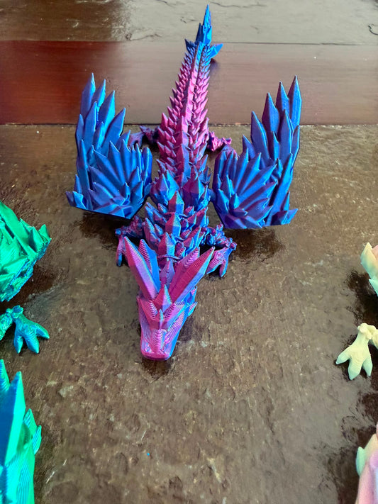 Dragón de Cristal Articulado 3D – Fidget Flexible
