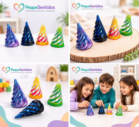 Cono Sensorial Espiral 3D – Fidget Cinético