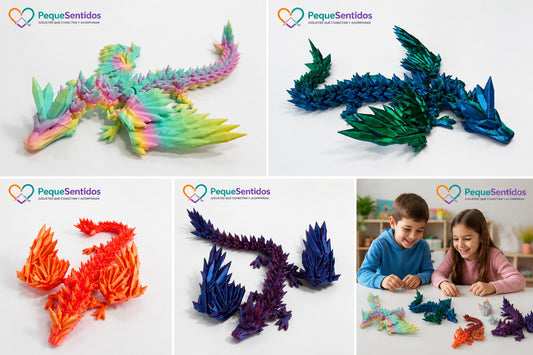 Dragón de Cristal Articulado 3D – Fidget Flexible