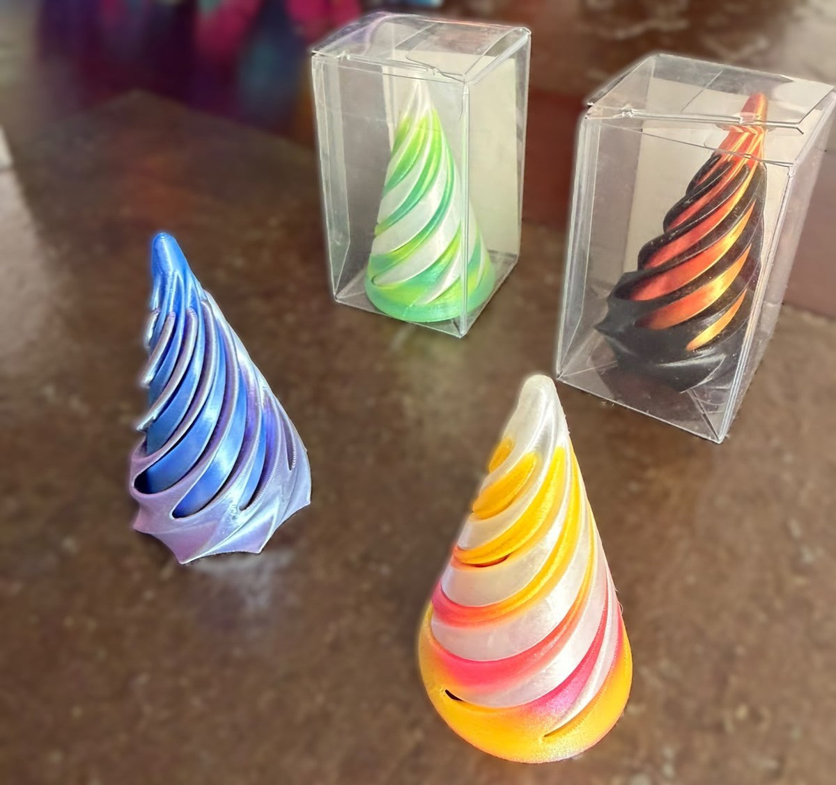 Cono Sensorial Espiral 3D – Fidget Cinético