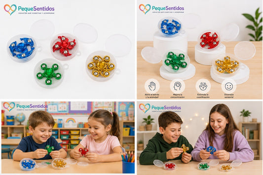 Fidget Spinner Sensorial con Bolitas Metálicas – Diseños Surtidos